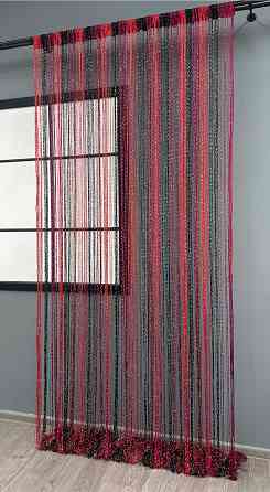 Шторы-нити с люрексом Красный с черным и бордовым 300х300см 1 шт (61-108) Киев
