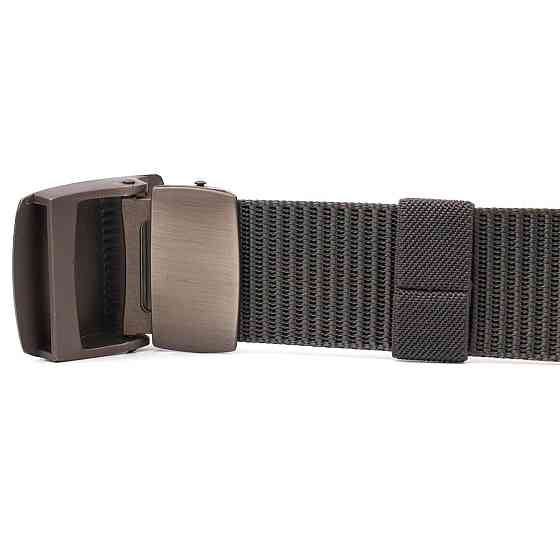 Практичный мужской ремень с металлической пряжкой из текстиля 20597 Vintage Серый Киев