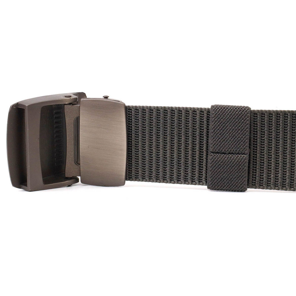 Практичный мужской ремень с металлической пряжкой из текстиля 20597 Vintage Серый Киев - изображение 6