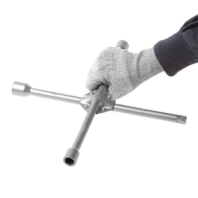 Ключ балонний хрестовий, укріплений, 1/2", 355×16 мм, 17×19×21 мм INTERTOOL HT-1604 Київ - фото 5