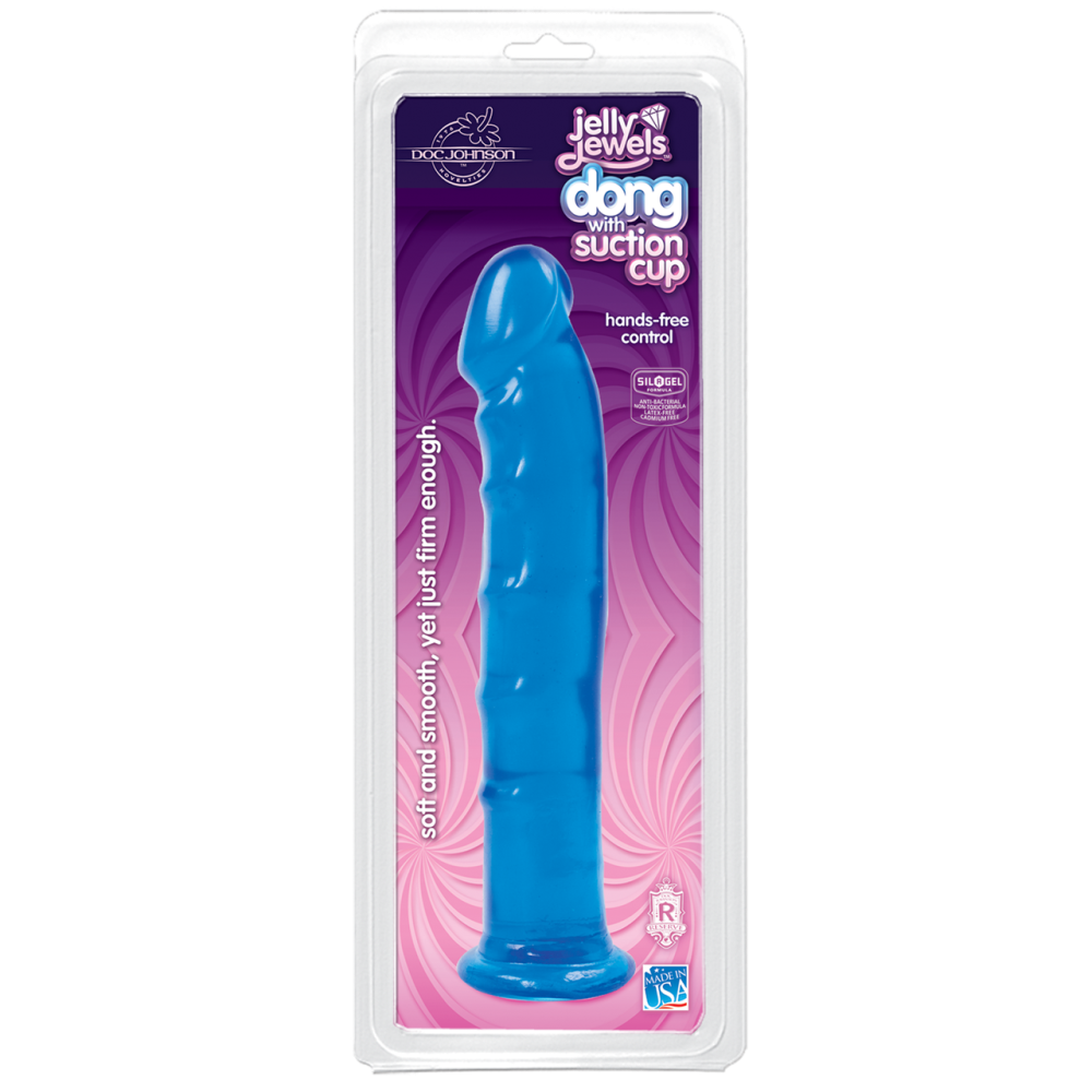 Фаллоимитатор Doc Johnson Jelly Jewels Dong & Suction Cup Blue, диаметр 3,6см, антибактериальный ПВХ Sex Aura Киев - изображение 3