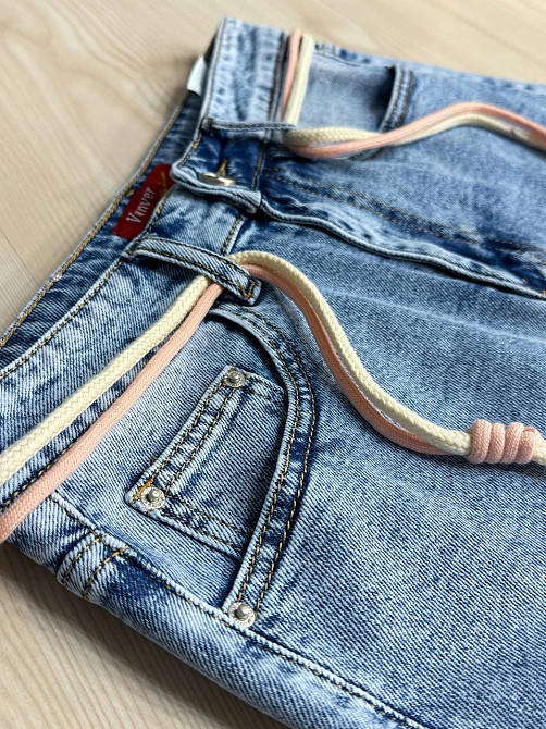 Юбка женская джинсовая Vanver 2037 короткая прямая с поясом стрейчевая голубая, голубой, 33, 33, 90 см, 112 см Киев - изображение 6