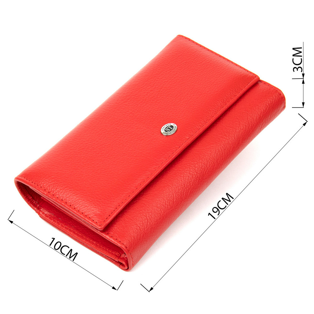 Вместительный кошелек для женщин ST Leather 19391 Красный Киев - изображение 3