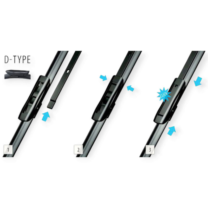 Щітки oximo безкаркасні модельні (к-т 2шт) d-type 650 + 475 мм двірника Мукачево - фото 3