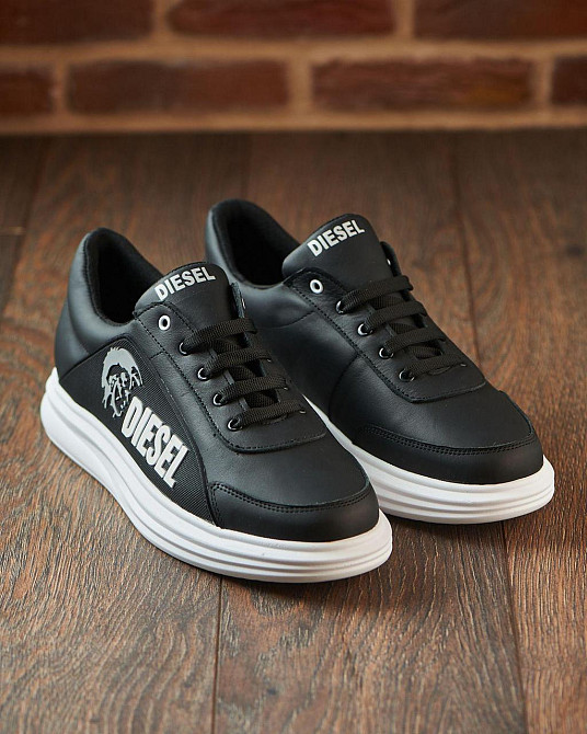 Чоловічі шкіряні кросівки 3д дизель ч\б Харьков - изображение 4