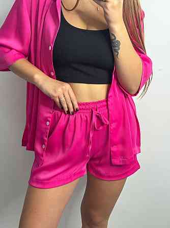 Жіночий костюм-двійка із сатину Фуксия M-L Харків