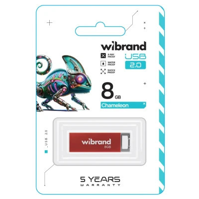 USB флеш накопичувач Wibrand 8GB Chameleon Red USB 2.0 (WI2.0/CH8U6R) Вінниця - фото 2