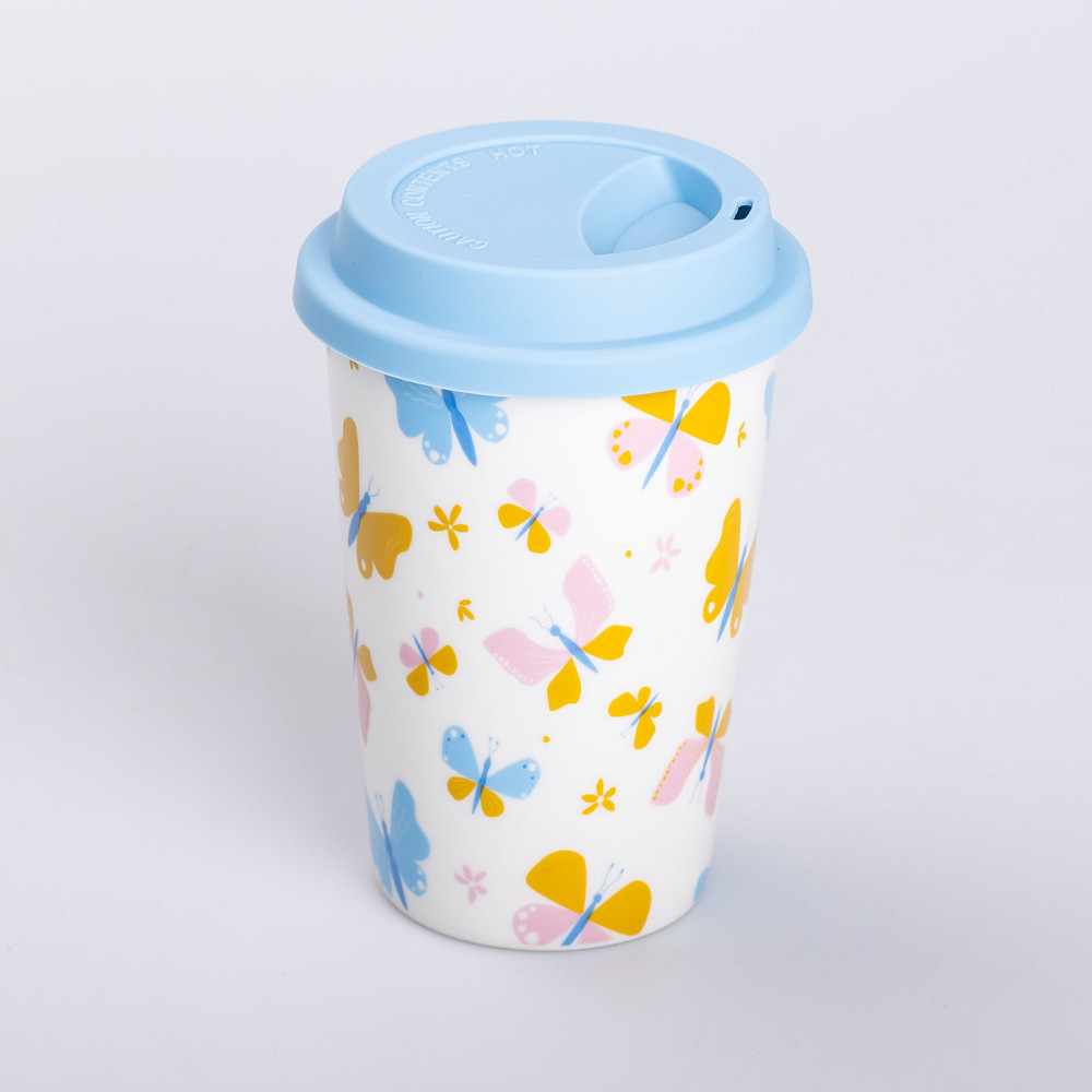 Liling Rongxiang Ceramic порцелянаовий стакан із силіконовою кришкою та отвором для трубочки 42 Киев - изображение 6