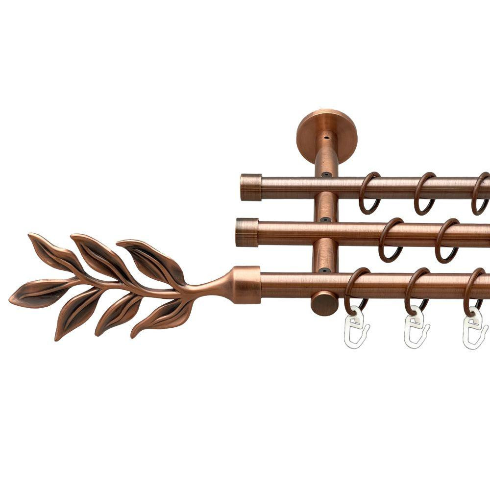 Карниз Orvit Лавр металевий трирядний циліндр (20 см) гладка труба кільце металеве Мідь 16\16\16 мм 200 см Львов - изображение 1