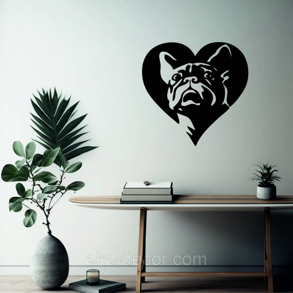 Декоративне настінне Панно «Французький  бульдог», Декор на стіну 90*69 см, Чорний Київ - фото 9