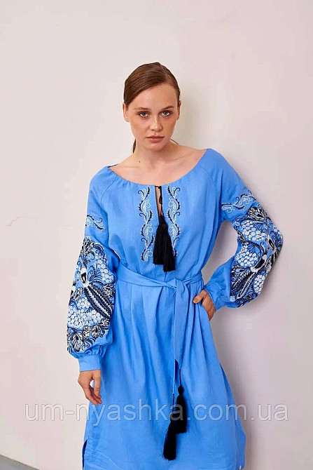 Жіноча лляна вишита сукня Петриківка-Жар-Птиця Кривий Ріг - фото 3