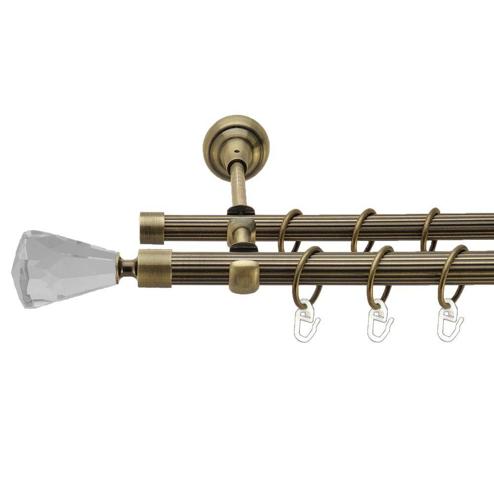 Карниз Orvit Лучетта металевий дворядний відкритий рифлена труба кільце металеве Антик 19\16 мм 160 см Львов - изображение 1