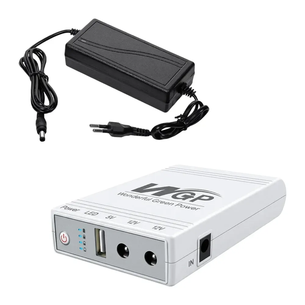 Комплект Mini UPS з блоком живлення: джерело безперебійного живлення Mini UPS WGP UPS103A 10400mAh 5V/12V/12V, Li-ion 4*2.6Ah, для Київ - фото 1