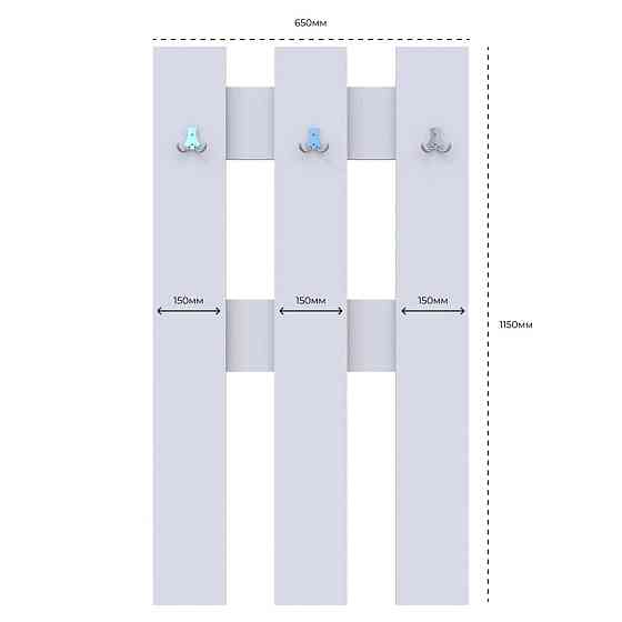 Вішалка для одягу Doros Н1 Білий 65х3,2х115 (DRS-011558) Львів