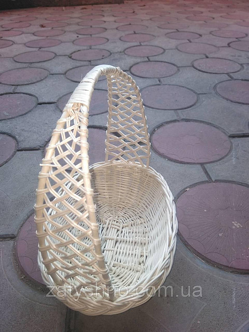 Білий плетений кошик овальний Київ - фото 4