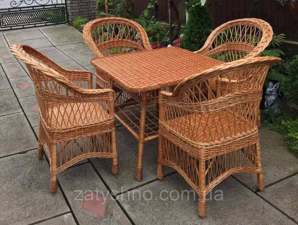 Плетеная мебель со столом|  Комплект плетеной мебели на 4 персоны  | мебель из лозы со столиком Киев - изображение 7