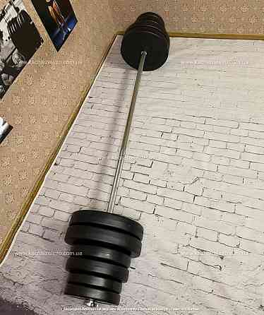 Штанга набірна на 80 кг Гантелі, гирі, штанги і диски в ударостійкому пластику Київ