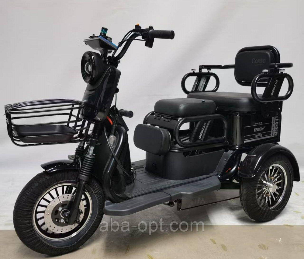 Електричний трицикл з кузовом CORSO PROTEX S 1200W-72V-23Ah шини 10"-10" купити в інтернет-магазині Одеса - фото 1