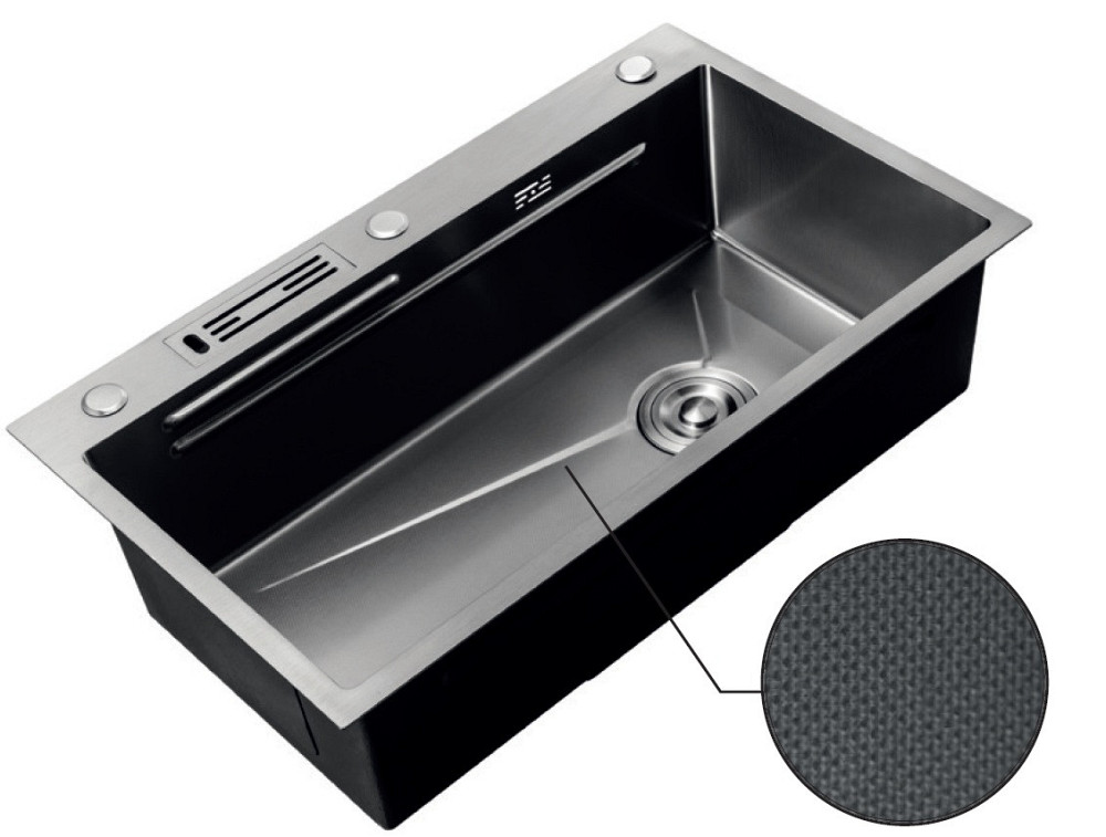 Мийка Mixxus Premium MH7545-SET-05 MICRO DECOR NANO-BLACK графітовий комплект (3.0/0.8) MX9633 Харків - фото 5