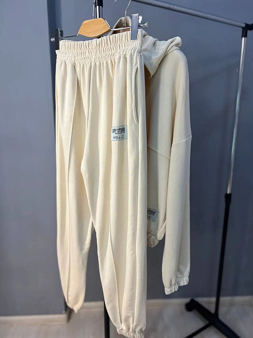 Костюм женский CAPPITONE 101181 худи с капюшоном резинка и брюки джоггеры шов светло бежевый, світло-бежевый, S Киев - изображение 13