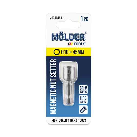 Біта магнітна Molder для покрівельних саморізів H10x45мм 1шт Львів