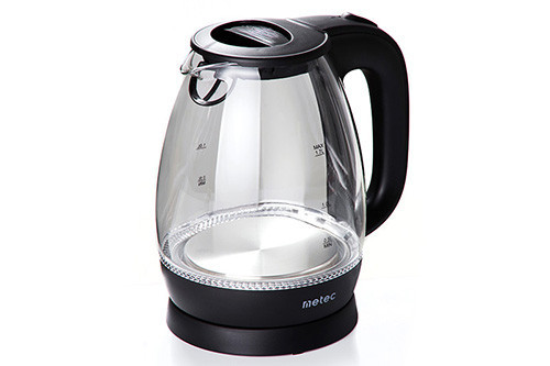 Электрический чайник Metec EK-03GB 1.7 л, стеклянный корпус, 1850-2200 Вт, черный Харьков - изображение 1