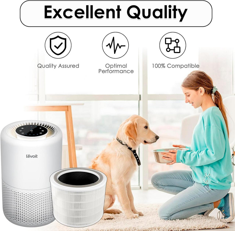 Змінні фільтри для очищувача повітря Levoit HEPA Core 200S H13 Smart Wi-Fi з активованим вугіллям комплект 2 шт Київ - фото 3