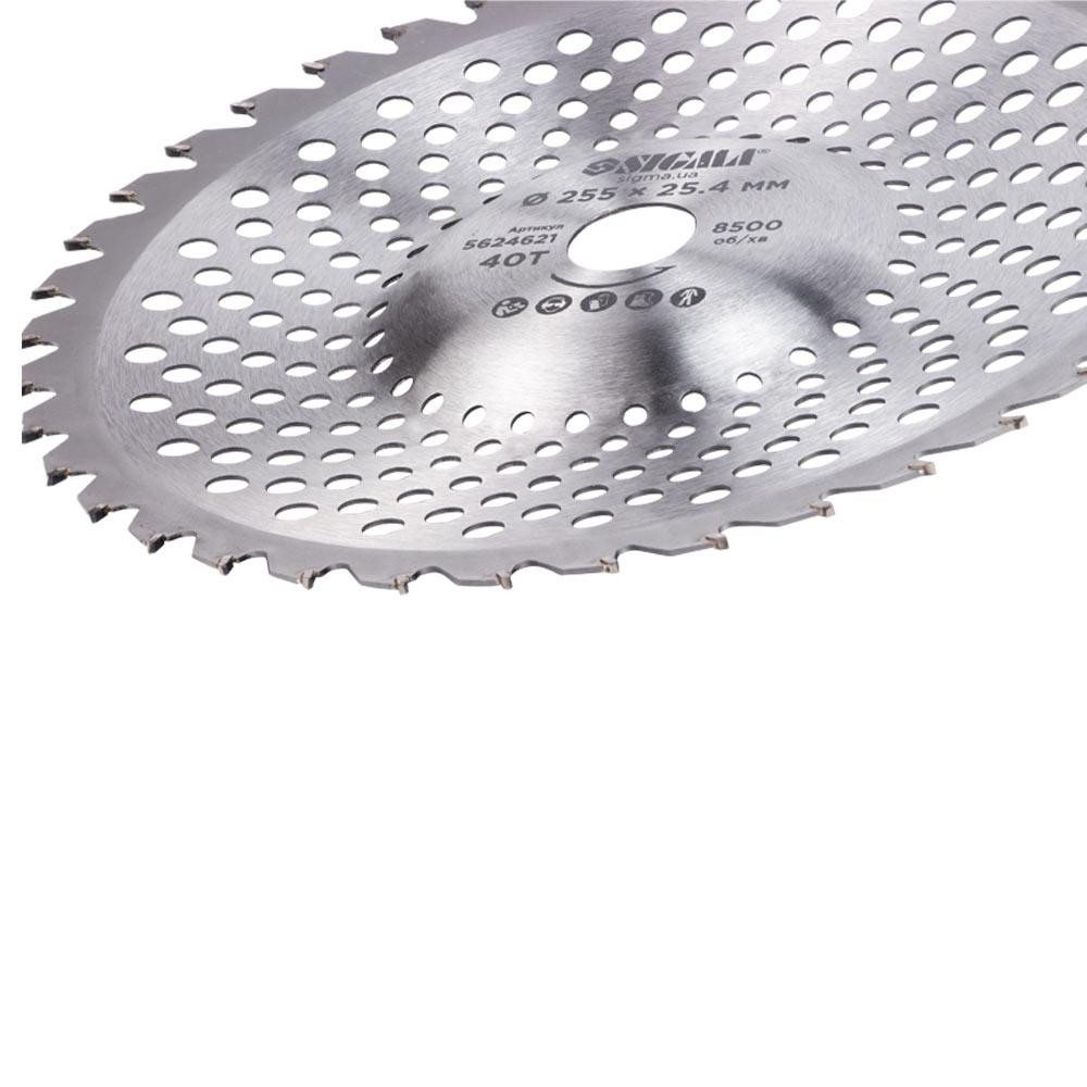 Диск для триммера с твердосплавными напайками Ø255×25.4мм 40Т волнообразный SIGMA (5624621) Киев - изображение 5