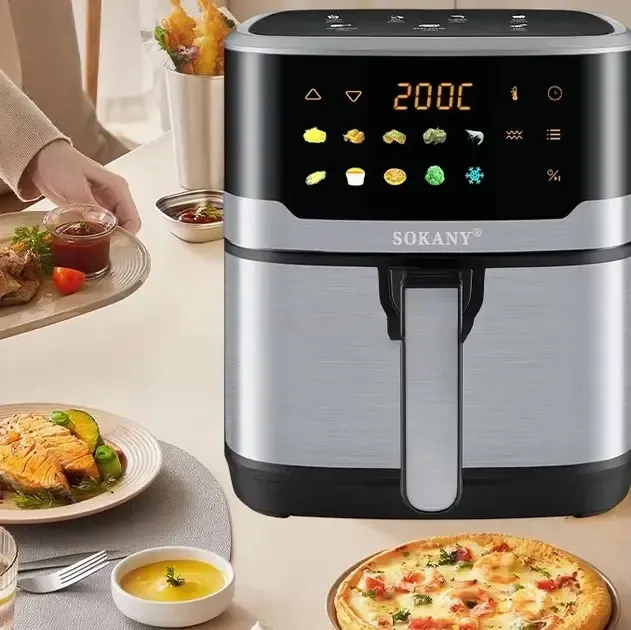 Аэрофритюрница Sokany SK 10085 2200 W Аэрогриль безмасляная мультипечь для приготовления без масла 12л с сенсорным управлением Коломия - фото 1