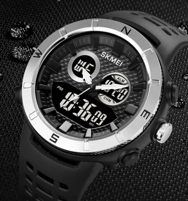 Годинник чоловічий наручний спортивний Skmei 2014 (Чорний з сріблястим) Вінниця - фото 5