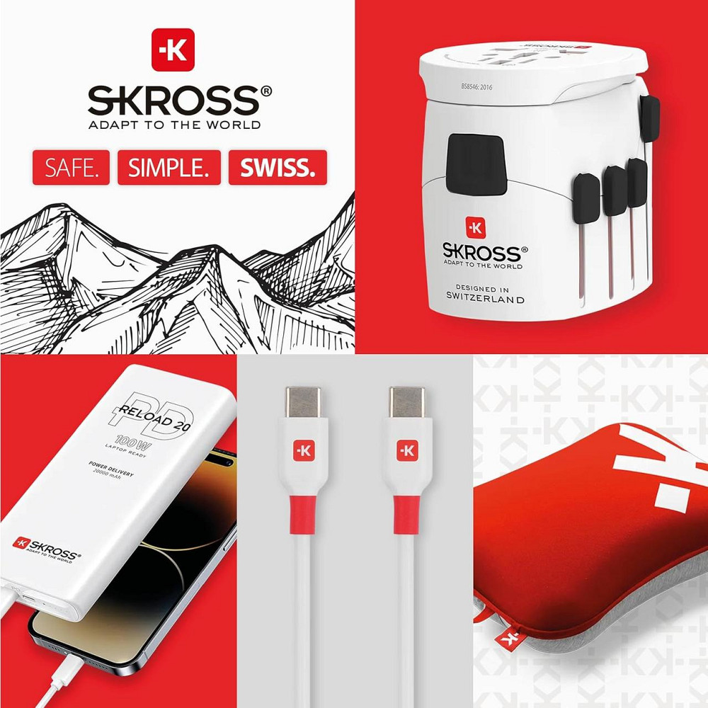 Адаптер-переходник SKROSS 101308 / 1.500225-E белый для UK (BS) дорожный заземлённый 230V универсальный для Киев - изображение 7