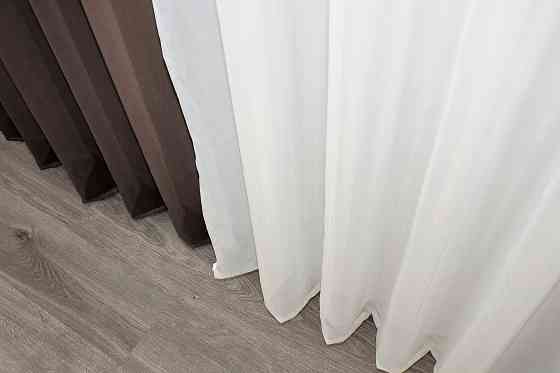 Комплект з шифону, декоративна гардина колір венге з молочним 002дк (н123-н105) Київ