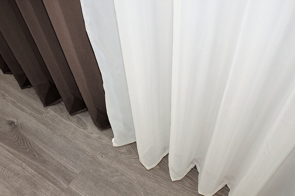 Комплект з шифону, декоративна гардина колір венге з молочним 002дк (н123-н105) Київ - фото 4