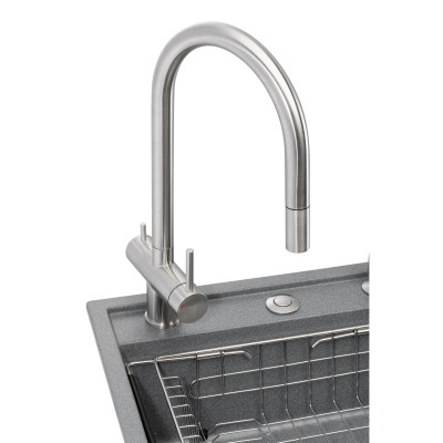 Мийка кухонна GRANADO Royal Estella grafito (+ подрібнювач Algar 1000 + змішувач Ferrol inox + дозатор Redondo inox + (ksg0309) Вінниця - фото 8