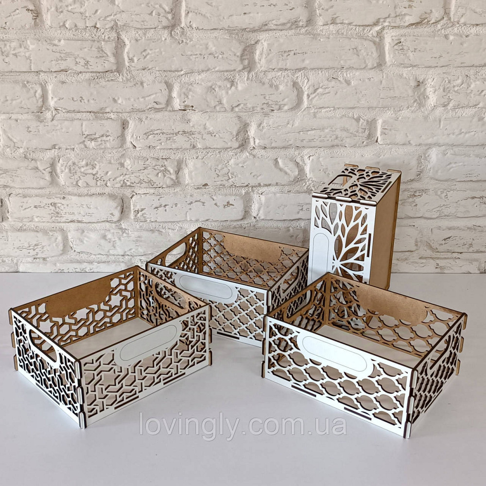 Набір з чотирьох декоративних корзинок для зберігання. Ірпінь - фото 4