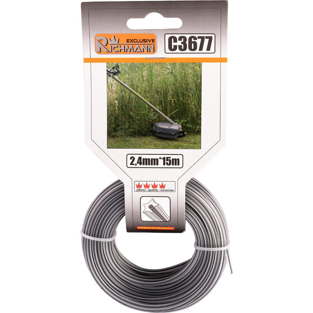 Ліска волосінь для триммера Richmann двокомпонентна зірочка Duo 2,4 мм 15 м (C3677) Коломия - фото 1