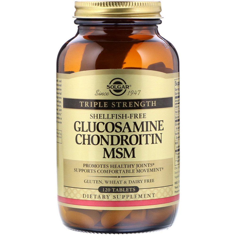 Глюкозамін хондроїтин МСМ Solgar Glucosamine Chondroitin MSM 120 таб Київ - фото 1