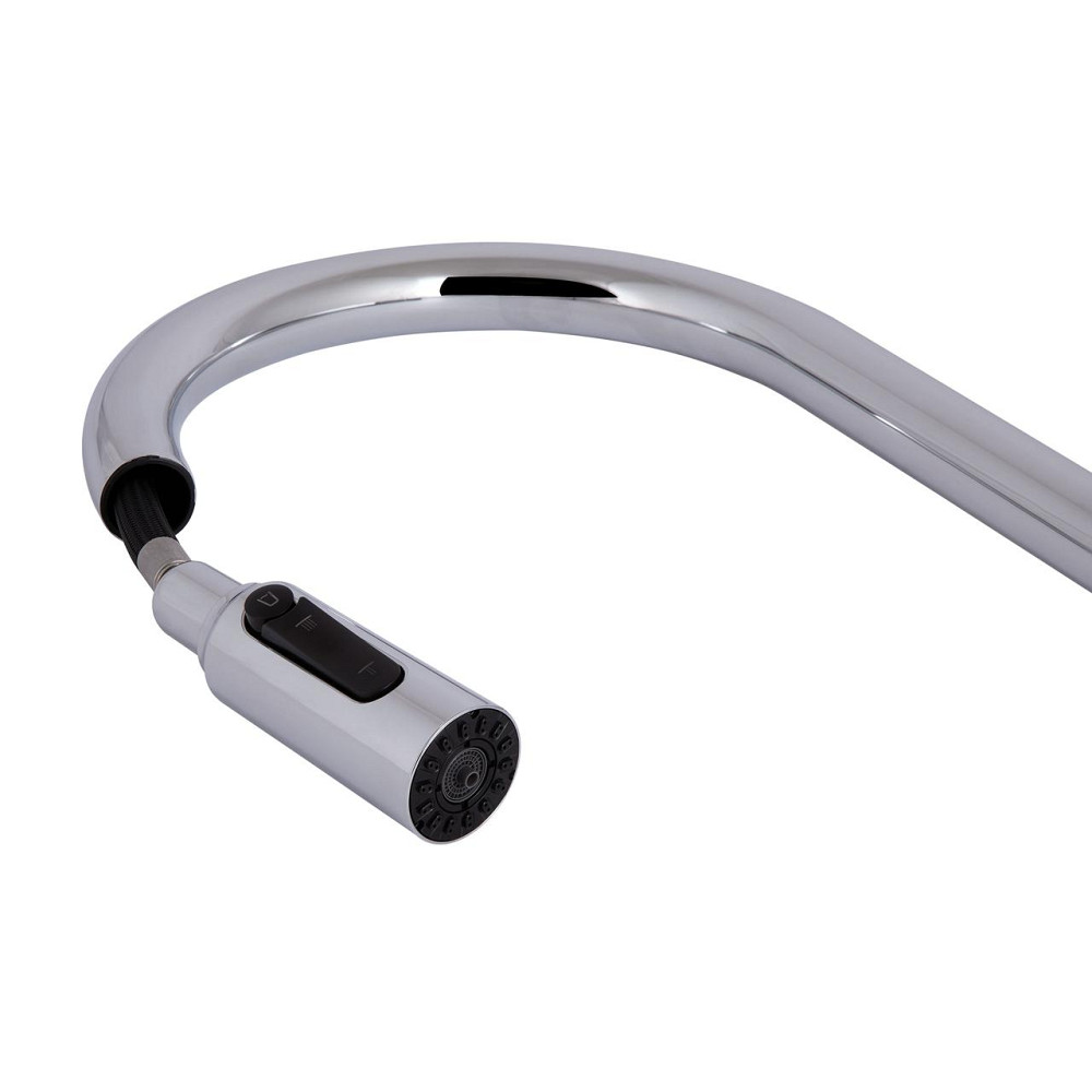 Змішувач для кухні Qtap Rozcesti з висувним виливом з під'єднанням для питної води QTROZ366CRM45938 Chrome Київ - фото 6