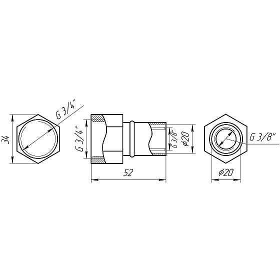 Муфта із внутрішньою різьбою прес APE ITALY AP 102 3/4″х20 Киев
