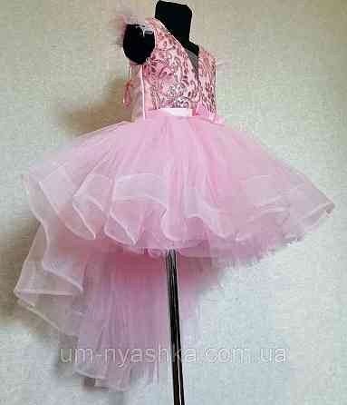 Дитяча сукня видовжене ззаду рожева 116-128 Кривий Ріг