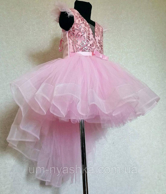 Дитяча сукня видовжене ззаду рожева 116-128 Кривий Ріг - фото 3