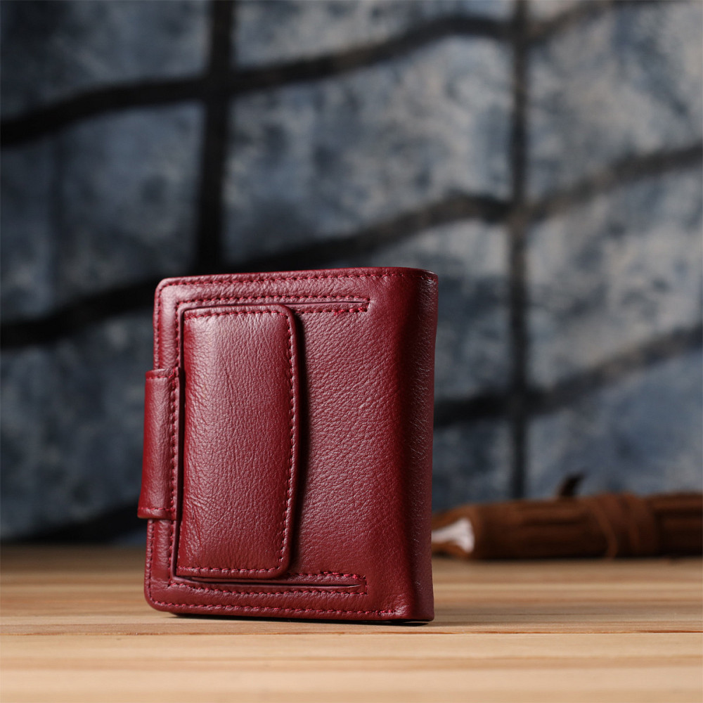 Женский кошелек вертикального формата из натуральной кожи ST Leather 23071 Бордовый Киев - изображение 2