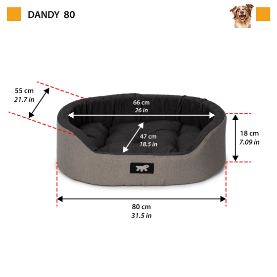 Лежак - кровать для собак и кошек Ferplast Dandy C Colour (Ферпласт Денди С Колор) 80 x 55 x h 20 cm - 80, Темно-Бирюзовый Запорожье