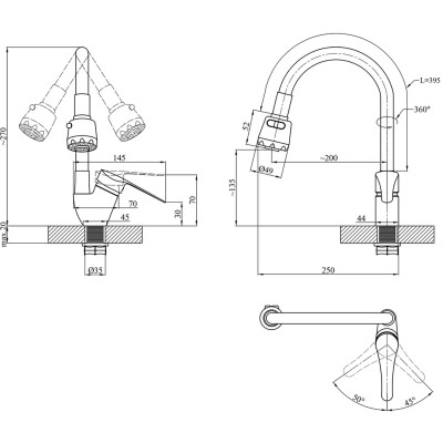 Змішувач Agua Sevilla-C039ROJ (CV033913) Вінниця - фото 7
