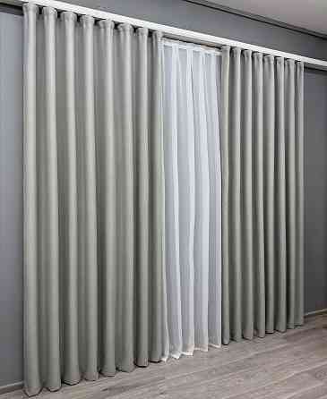 Комплект штор VR-Textil Блекаут двосторонній Scandi № 1900ш Сірий 150х270 см 2 шт (33-0932) Київ