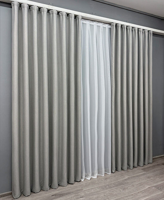 Комплект штор VR-Textil Блекаут двосторонній Scandi № 1900ш Сірий 150х270 см 2 шт (33-0932) Київ - фото 3