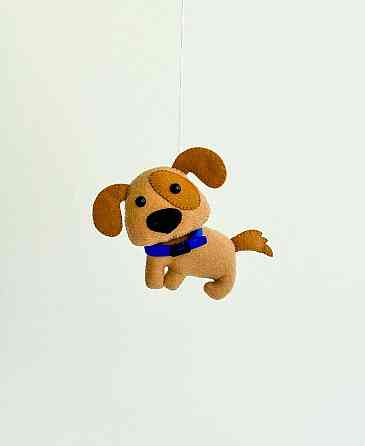 М’яка фетрова іграшка пес  ручної роботи – безпечна розвиваюча іграшка Київ