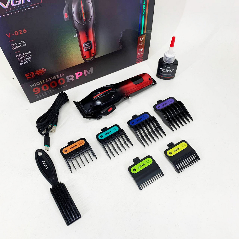 Модний машинка для стрижки волосся VGR V-026, Машинка для стрижки волосся з акумулятором JG-27 Львів - фото 8