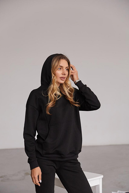 Стильний худі для вагітних та годуючих мам тринитка Chelm L-XL (46-48) Lullababe Чорний Кривий Ріг - фото 2