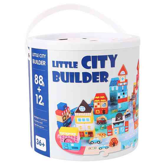 Дерев'яний конструктор "Місто" C 75545, 12 пазлів, 88 деталей Вінниця